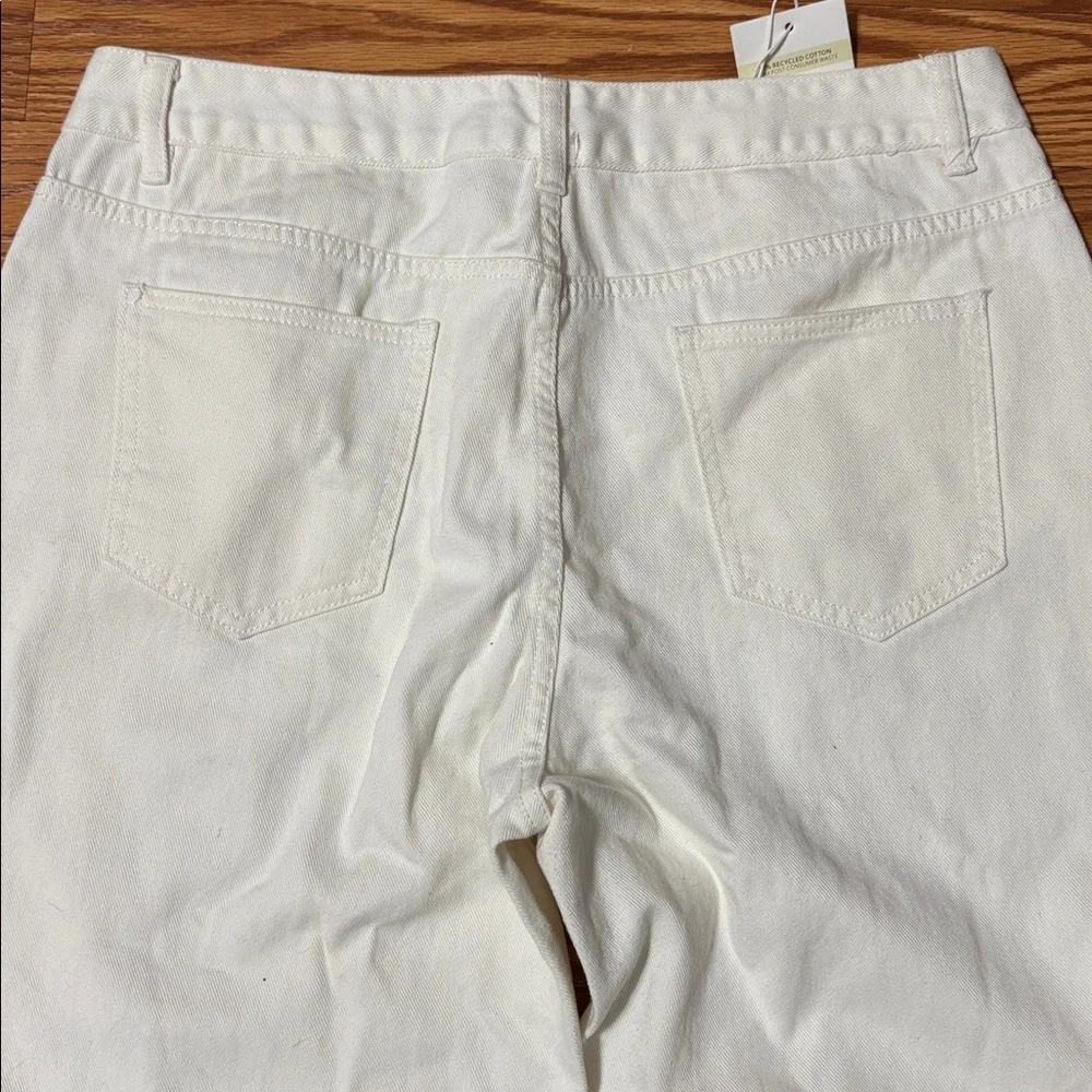 SHEIN White Denim Straight Leg Jeans Women
